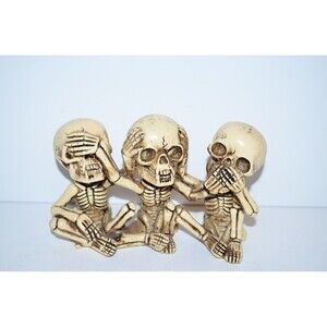Skeleton Figurine Resin See No Evil Hear No Evil Speak No Evil Halloween Decor